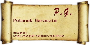 Petanek Geraszim névjegykártya